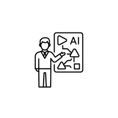 Business presentation of artificial intelligence with transparent background