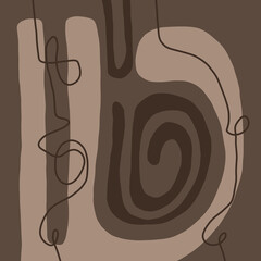 Minimal abstract image for printing. Picture for modern interiors. The picture is painted by hand on a tablet. © neurostructure