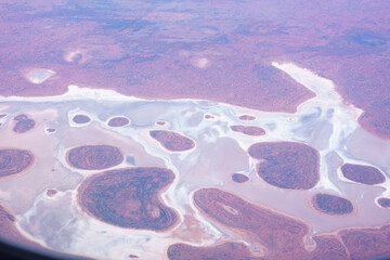 Salt pans in Australian outback or red interior