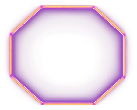 PNG Neon frame hexagon purple violet.