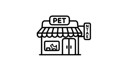 Fototapeta premium Pet shop storefront with transparent background