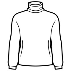 Minimalist Turtleneck Sweater Outline