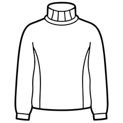 Minimalist Turtleneck Sweater Outline
