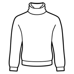 Minimalist Turtleneck Sweater Outline