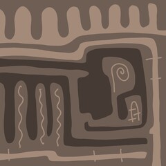 Minimal abstract image for printing. Picture for modern interiors. The picture is painted by hand on a tablet.