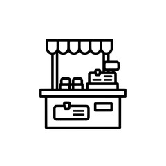 Coffee stall with transparent background