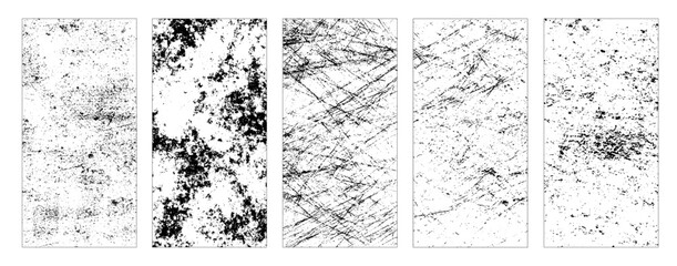 Halftone textures set. Collection of vector, half tone dots textures .Place halftone textured overlay over Overlay textures set stamp with grunge effect. Old damage Dirty grainy and scratches. Set