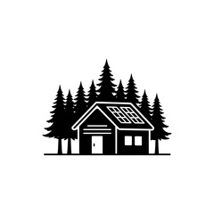 Naklejka premium House surrounded by trees with transparent background