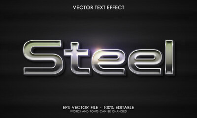 Obraz premium Steel with metal 3d editable text effect