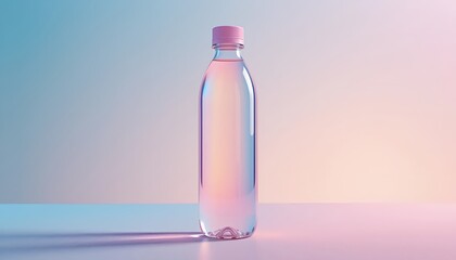 Water bottle mockup pink cap clear plastic bottle hydration drink container design