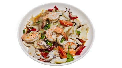 Mixed glass noodle salad, Thai food