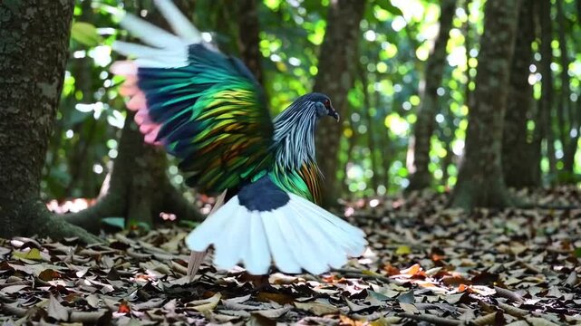magnificent Nicobar pigeon or dove (Caloenas nicobarica)