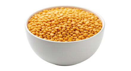 Isolated Bowl of Yellow Lentils