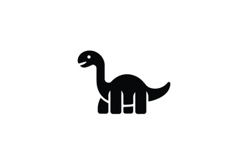 Fototapeta premium Simple Black and White Dinosaur Icon A Classic Representation of the Prehistoric World