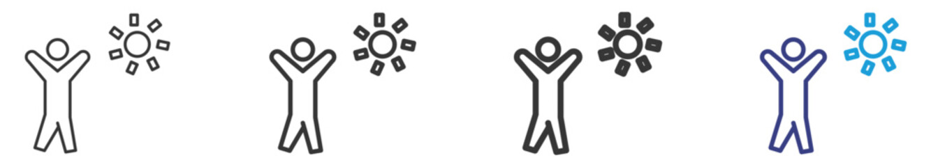 Wake Up Icon Set Vectors Illustration with Outline Style Variation  