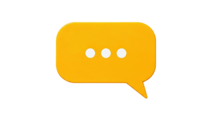 Isolated Yellow Speech Bubble with Ellipsis