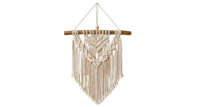Isolated Macrame Wall Hanging