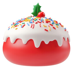 PNG Simple red tone cake illustration sprinkles christmas.