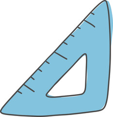 Light Blue Triangle Ruler Illustration