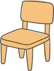 Simple Wooden Chair Illustration