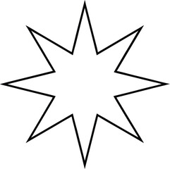 Thin Line Starburst Outline Icon Design.