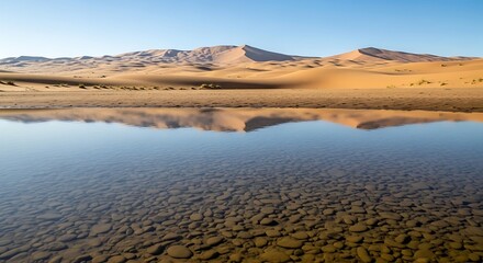 Desert Mountain Reflection in Tranquil Water.