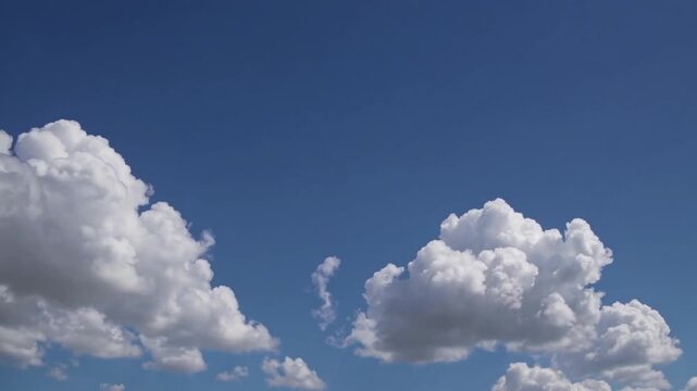 Attractive and serene cloud formations against clear blue sky