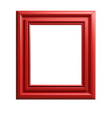 Red Square Picture Frame on Transparent Background