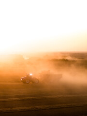 Fototapeta premium combining at golden hour