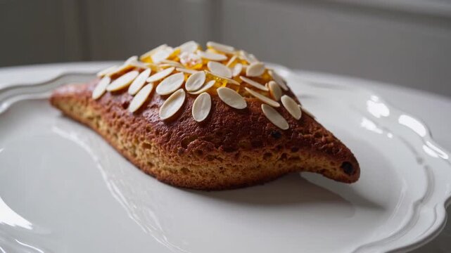 traditional Easter cake shaped like dove containing almonds raisins and candied orange and lemon