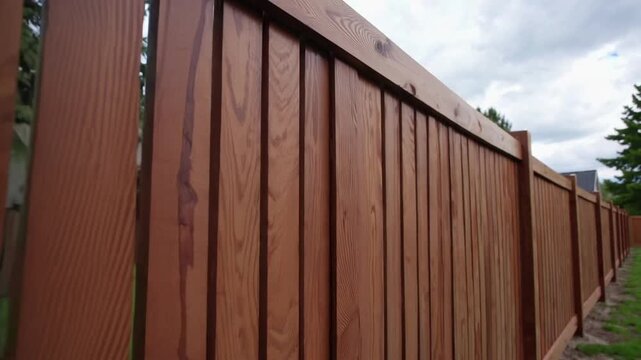 Recently erected perimeter barrier situated in the rear domestic garden area