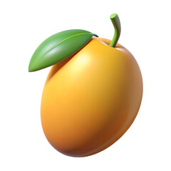 Ripe orange fruit with green leaf and stem isolated food photography