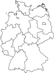 Map Outline of Germany with Regions 