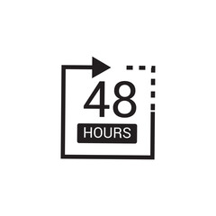 42 hours service icon. 42 hours service duration sign.