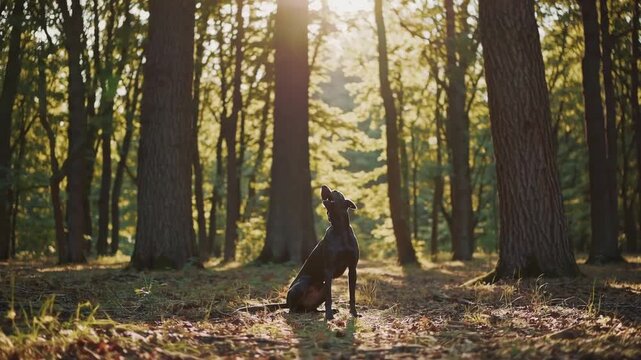 canine animal producing long, loud, crying sound