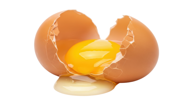 Isolated Broken Egg
