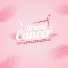 Breast Cancer Awareness Month design with pink ribbon elements