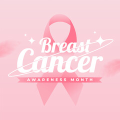 Breast Cancer Awareness Month design with pink ribbon elements
