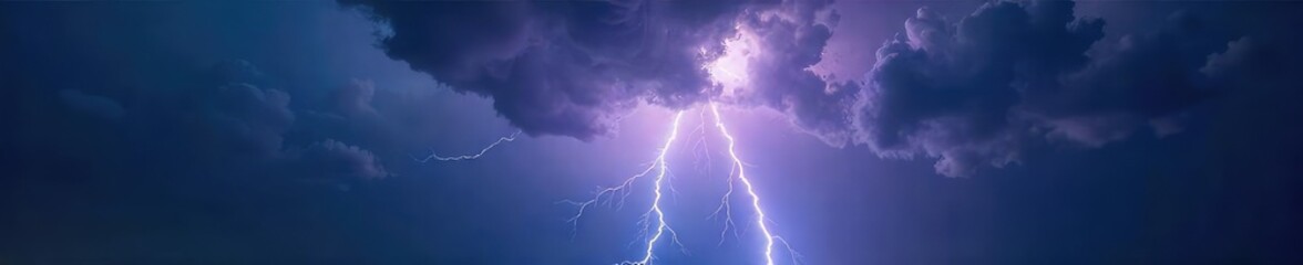 A dramatic, close-up shot of a lightning bolt striking during a powerful thunderstorm, illuminating the dark sky The raw power of nature is captured in this breathtaking image , celestial, clouds