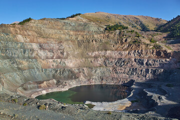 Mineral deposit, lead mining in open pit.