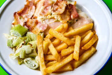 Chicken Breast With Leek and Smokey Bacon Meal With Chips or Fries