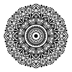 Geometric mandala ornament abstract symmetric pattern background vector illustration