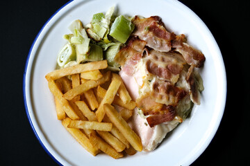 Chicken Breast With Leek and Smokey Bacon Meal With Chips or Fries