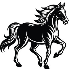 black horse vector illustration