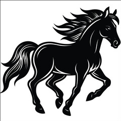 black horse vector illustration