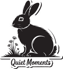 black rabbit vector illustration