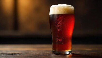 A pint of rich, dark amber brewery bitter, head forming a creamy crown, served in a traditional glass The malt aroma is evident, promising a full-bodied taste , robust, bar, craft beer