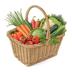 Basket with veggies