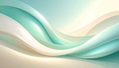 Obraz premium Abstract 3D Flowing Waves in Pastel Colors, Elegant and Smooth.