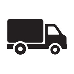 Fototapeta premium Truck silhouette black and white vector icon